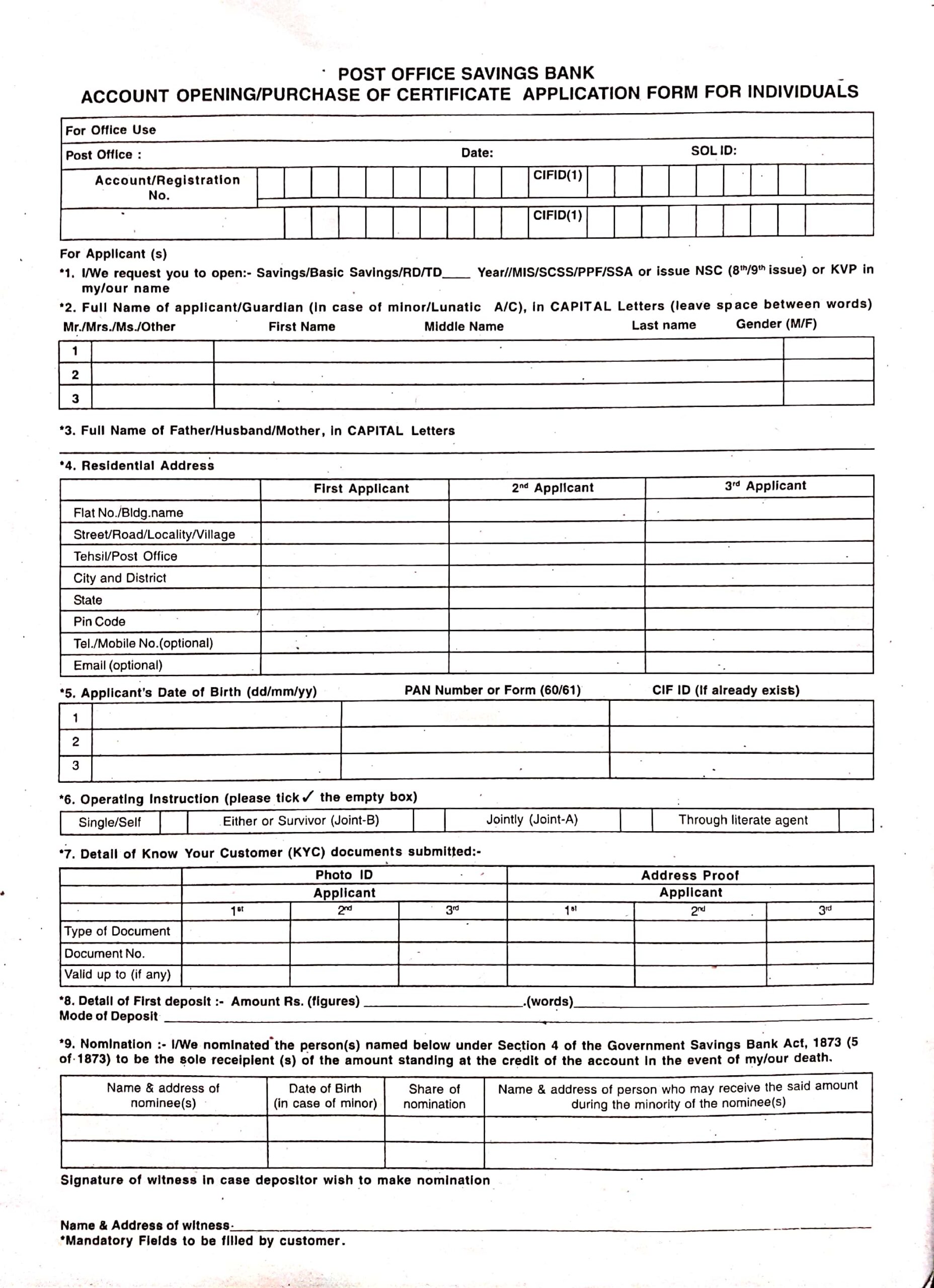 nsc assignment form